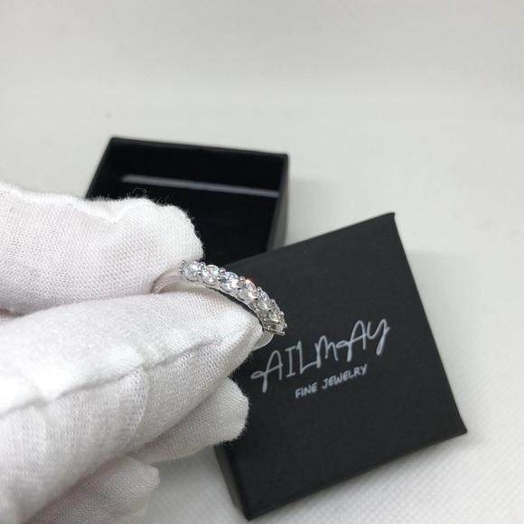 Ailmay Fine Jewelry Stirling Silver and Dazzling Zircon Ring Size 7 - Picture 7 of 13